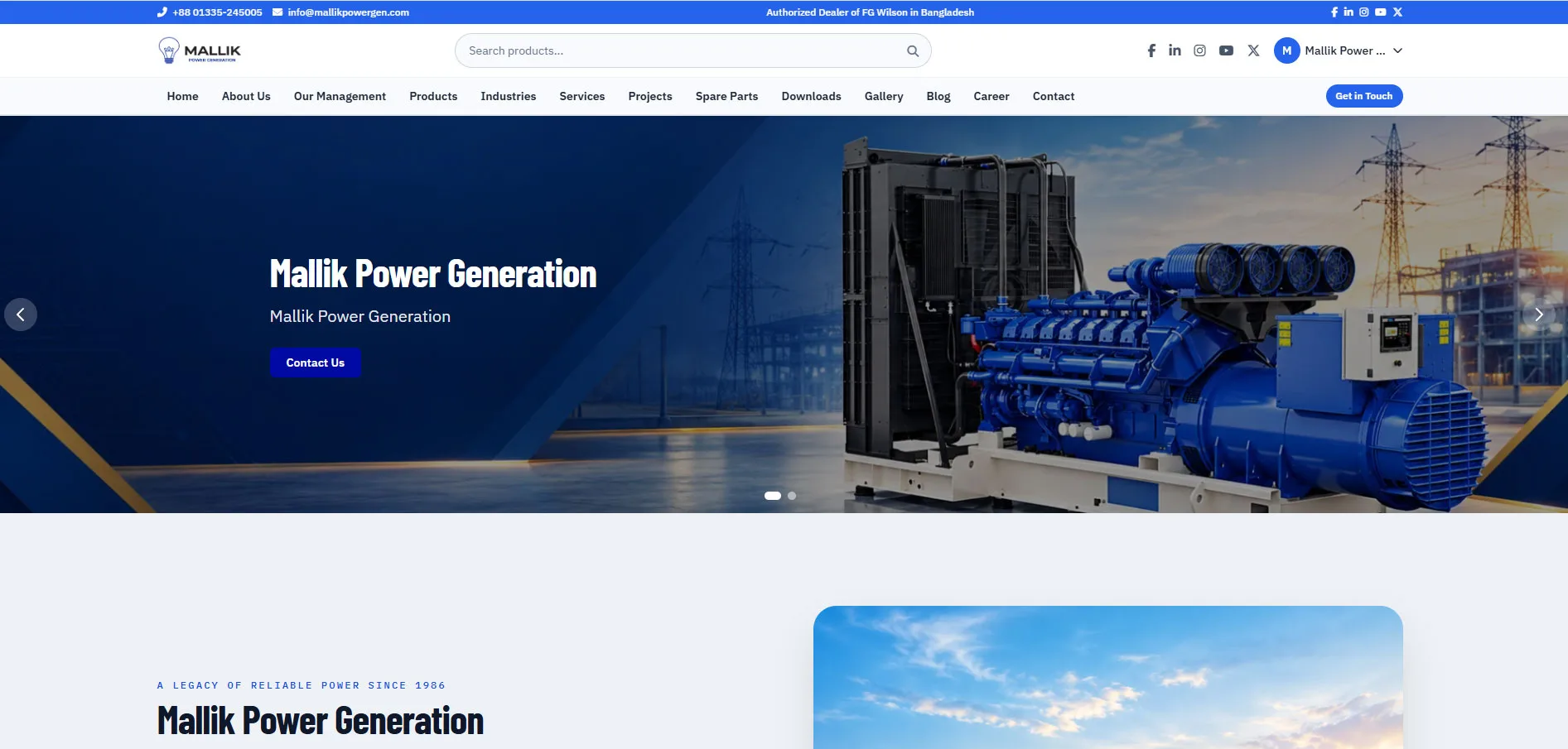 Mallik Power Generation – Corporate Website Development